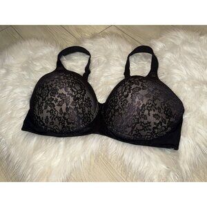 Vanity Fair Flattering Lift Lace Full Figure Bra WF Womens 40DD Black 71262